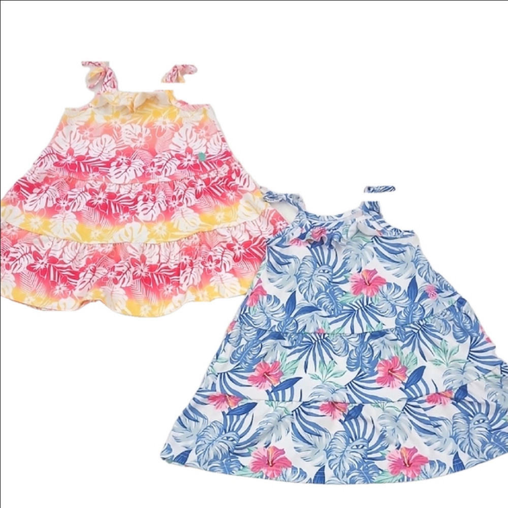 Tommy Bahama Floral Kids Dress Lot - Pink and Blue Size 2T